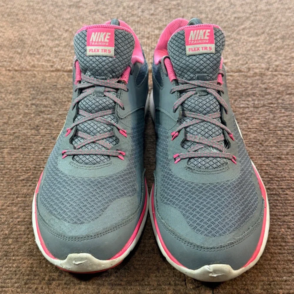 Nike Training Flex TR 5 Womens Dark Grey Pink Sneakers 724858-003 gym fit runner